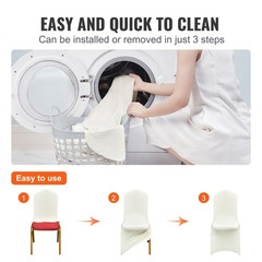 100 PCS Ivory Chair Covers Polyester Spandex Stretch Slipcovers Wedding Party
