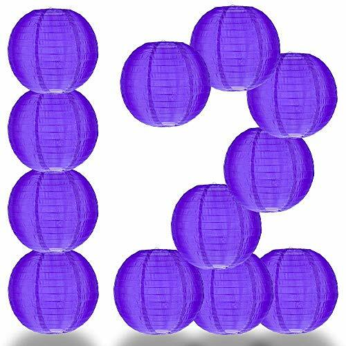 Quasimoon 12 PACK | 14″ Dark Purple Nylon Lantern, Even Ribbing, Durable, Han…