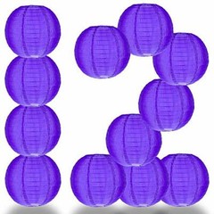 Quasimoon 12 PACK | 14″ Dark Purple Nylon Lantern, Even Ribbing, Durable, Han…