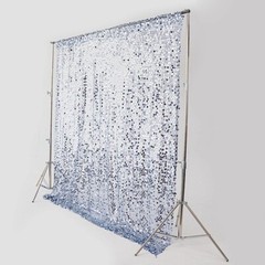 DUSTY BLUE 8×8 ft Big Payette Sequined BACKDROP CURTAIN Party Events Decorations