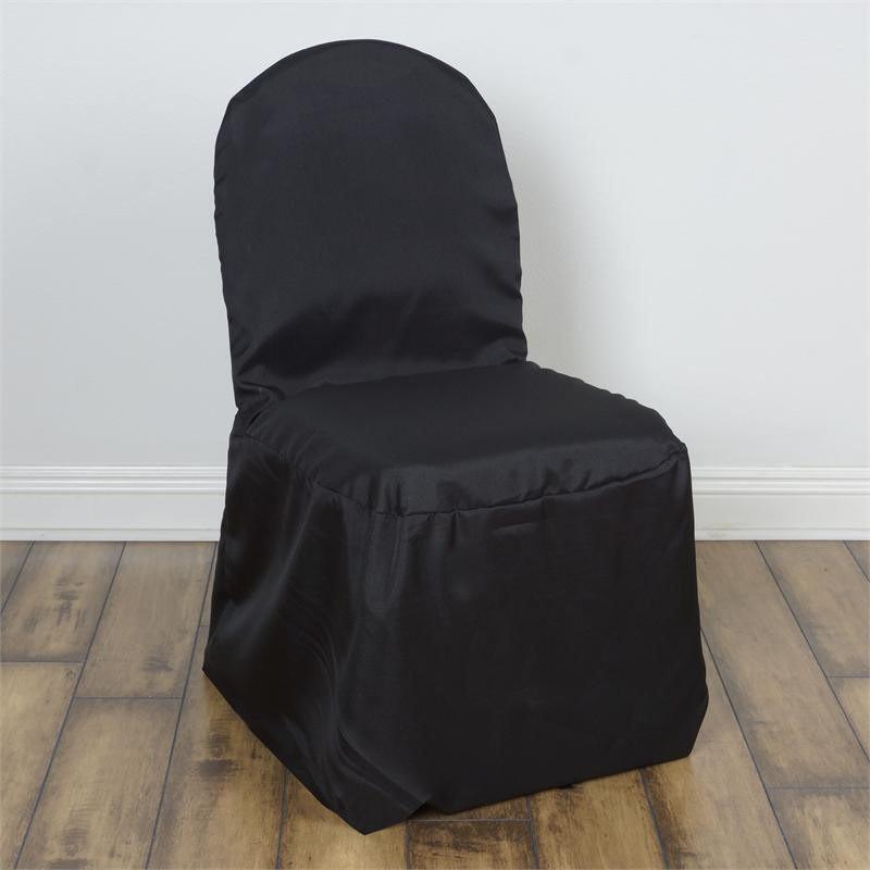 10 Black POLYESTER BANQUET CHAIR COVERS Wedding Party Dinner Decorations