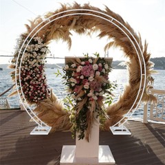 Circle Wedding Arch Moon Gate Flower Balloons Frame Free Standing Party Backdrop