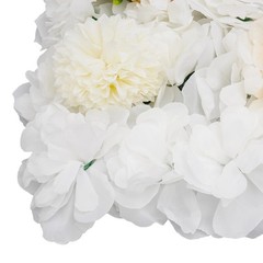 12Pcs White Artificial Flower Wall Panels 38x38cm Silk Floral Backdrop Decor