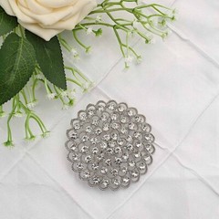 3 in Metal Rhinestones Flower Brooch Chair SASH PIN Party Events Decorations