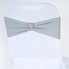 10 Silver Spandex STRETCHABLE CHAIR SASHES Wedding Party Light Gray SALE