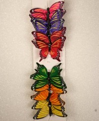 12 Piece Lot Artificial Butterflies 3″ 6 Color Assortment #12003024029