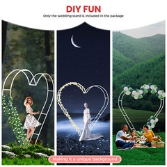 Metal Heart Shaped Wedding Arch Backdrop Stand White for Wedding Ceremony