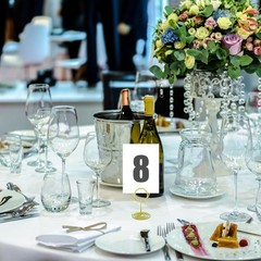 40PCS Table Number Holders, Place Cards Holder, Mini Food Labels Menu Gold