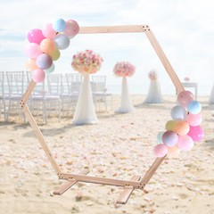 Wooden Wedding Hexagonal Arbor Backdrop Hexagon Wood Wedding Arch Frame Decor.