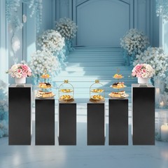 6pcs Metal Cuboid Stands DISPLAY BOXES Pedestal Modern Columns Party Event