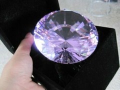 200mm Huge Purple Crystal Diamond Paperweight Wedding Centerpieces Gifts