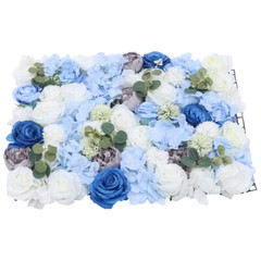 6 Pieces 23.62*15.74″ Silk Blue& White& Green Artificial Flowers Wall Decoration