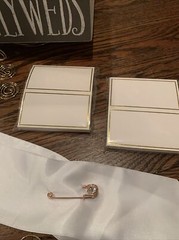 Wedding / Bridal Accessories Lot – Card Box, Table Number Holders, Signs