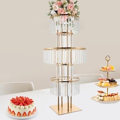 Crystal Wedding Vases Iron Flower Rack Electroplated Stand Shelf Floor Mount