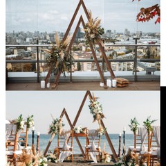 2pcs Wedding Archway Curtain Backdrop Stand Triangle Events Frame Easy Assembly