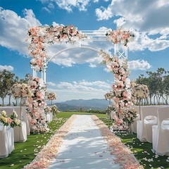 260cm Extra Large Wedding Arch Stand Heavy Duty Celebration Party Flower Rack US