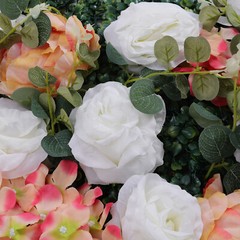 6*Artificial Flower Wall Panel Faux Rose Panel Wedding Backdrop Venue Decoration