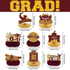 8 PCS Graduation Honeycomb Centerpieces for Graduation Party Decorations, Cla…