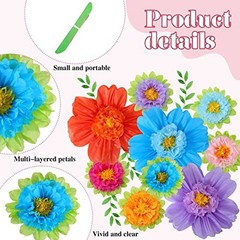Pcs Large Colorful Tissue Paper Flowers 20″ Giant Fiesta 12 Rainbow Color