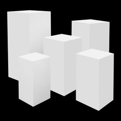 5 Pack Modern Square Cake Pedestal Stands Iron White For Cake Shops Weddings