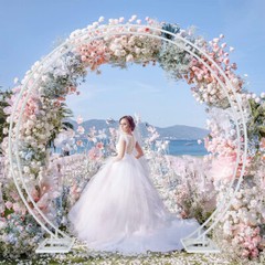 Heavy Duty Circle Wedding Balloon Floral Flower Arch Frame Thickend Square Tubes
