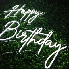 Large Happy Birthday Neon Signs LED Birthday Light Sign for Backdrop Birthday…