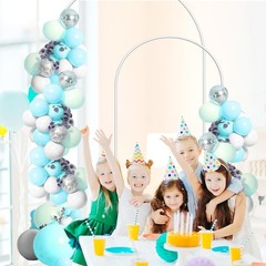 Set of 2 Metal Arch Backdrop Balloon Stand Decor for Wedding Birthday 7.3FT&6FT