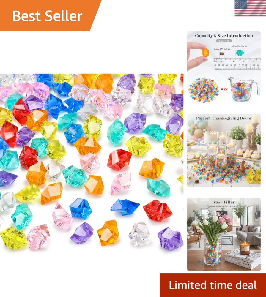 150PCS Eye-Catching Mixed Acrylic Fake Gems – Perfect for Underwater Displays