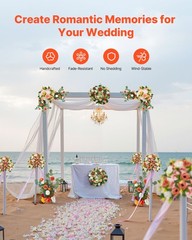 VEVOR Freestanding Flower Arrangements Wedding Orange Floral Centerpieces 4 Pcs