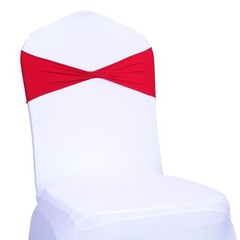 MDS Pack of 50 Spandex Chair Sashes Bows Elastic Stretch Dining Chair Bands T…