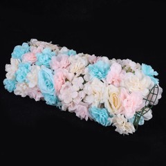 12PCS Artificial Flower Wall Panel White Hydrangea Rose Wedding Backdrop Decor