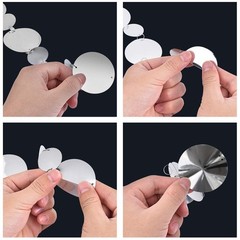 39ft Mirror Silver Circle Dots Garlands for 3 Count (Pack of 1),
