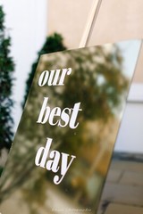 Wedding Welcome Sign – Gold Mirror Customized Sign – Wedding Reception Signage