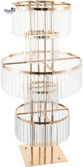 5 Tier Acrylic Crystal Flower Stand,Crystal Flower Stand for Wedding Centerpiece