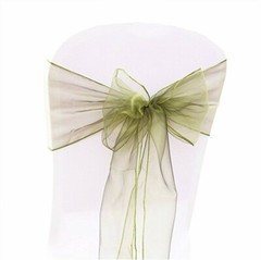 olive green organza chair sashes ties bow chair ribbons wedding birthday decor