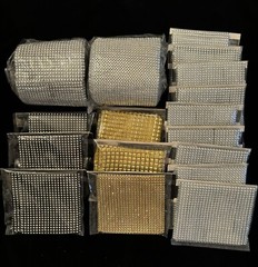 Assorted Bling Rhinestone Mesh Ribbon. Silver And Gold. 5” X Various Lengths