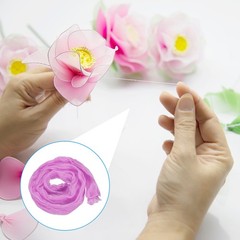 15Pcs Stocking Flower Fabric 65cm/26″ for DIY Mesh Flowers Making, Light Purple