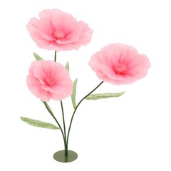 3 Heads Giant Floor Standing Artificial Hibiscus Flower With Base Wedding Event