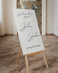 Silver Mirror Wedding Sign – Acrylic Wedding Welcome Sign -Wedding Signage Decor