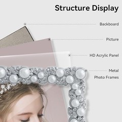 5×7 Picture Frame, Wedding Picture Frame for Metal Frame with 5X7 Pearl White