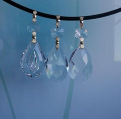 10pcs Clear 38mm Crystal Dorp Hanging Chandelier Lamp Parts Pendant Gold Bowties
