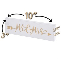 Mr. & Mrs. White Wooden Sign, Wedding, Home Decor, 1 Piece