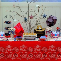 PHOGARY 2 Pieces Western Party Tablecloth, Bandana Cowboy Themed Disposable T…