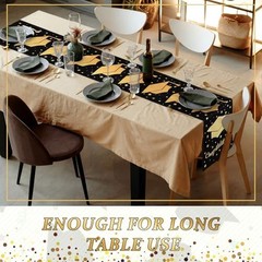 Graduation Table Runner 12 x 108 Inch Grad Cap Satin Table Runner Black