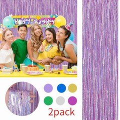 1-4 Photo Backdrop Metallic Foil Fringe Curtain Tinsel Party Birthday Door Decor