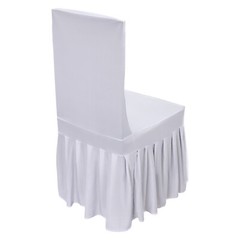 30Pcs 22*18*22″ 12Lbs Polyester& Spandex White Stretch Chair Slipcovers W/ Skirt