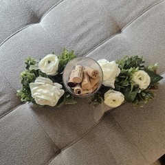 DIY Wedding Centerpieces White Floral Wine Barrel Used Once
