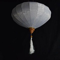 Quasimoon Medium Red Vietnamese Silk Lantern, Diamond by PaperLanternStore