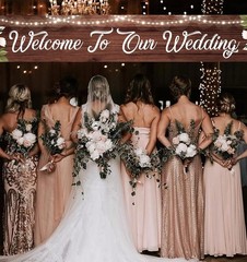 Welcome to Our Wedding Large Banner Beginning Rustic Reception Decorations