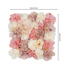 12pcs Artificial Flower Wall Panel Artificial Flower Wall Backdrop 11.81*11.81in